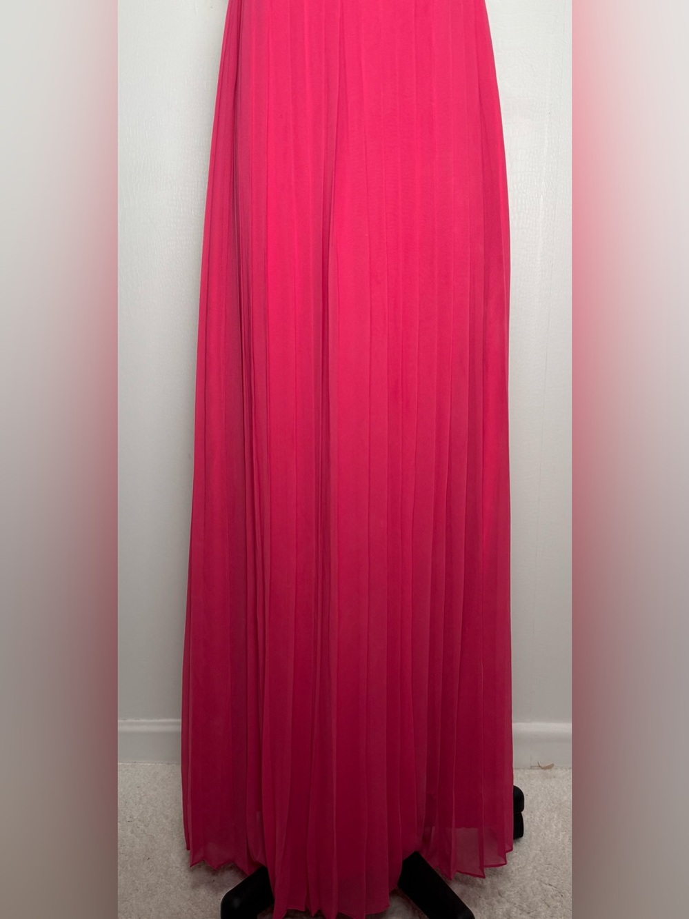 Lilly Pulitzer Pink Pleated Strapless Gold Lace Formal Gown Sz S - Picture 4 of 16
